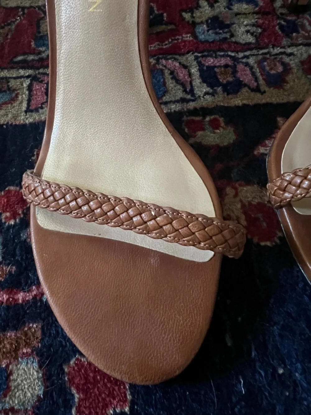 Stuart Weitzman Barebraid Ankle-Strap Heels in Cognac - Picture 3 of 10